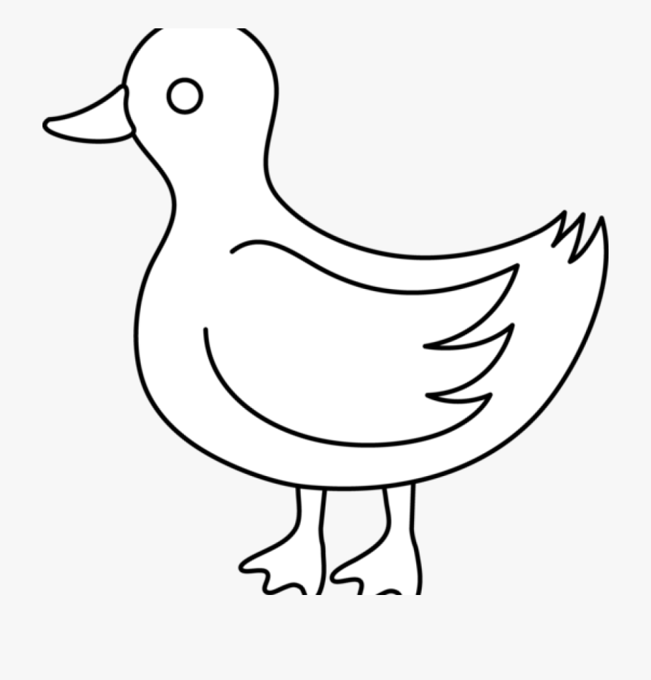 Duck black and white. Duckling clipart wing