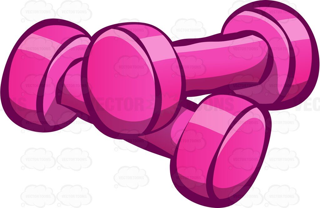 Weight clipart pink dumbbell. Two rubberized dumbbells pinterest
