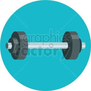 Icon with circle background. Dumbbell clipart blue