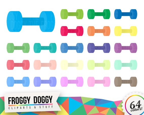 dumbbell clipart colorful