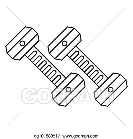 Vector stock dumbbell weight. Dumbbells clipart gym tool