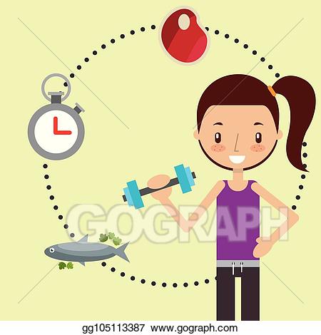 Dumbbell clipart healthy. Vector illustration boy and
