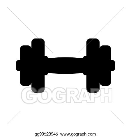 Vector illustration . Dumbbell clipart icon
