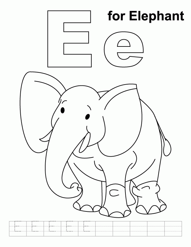 Free is for download. E clipart elephant coloring page