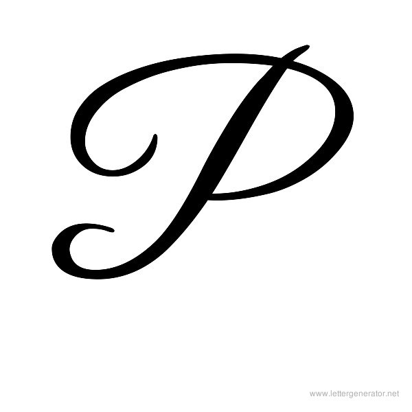 E clipart fancy letter p. A in cursive free