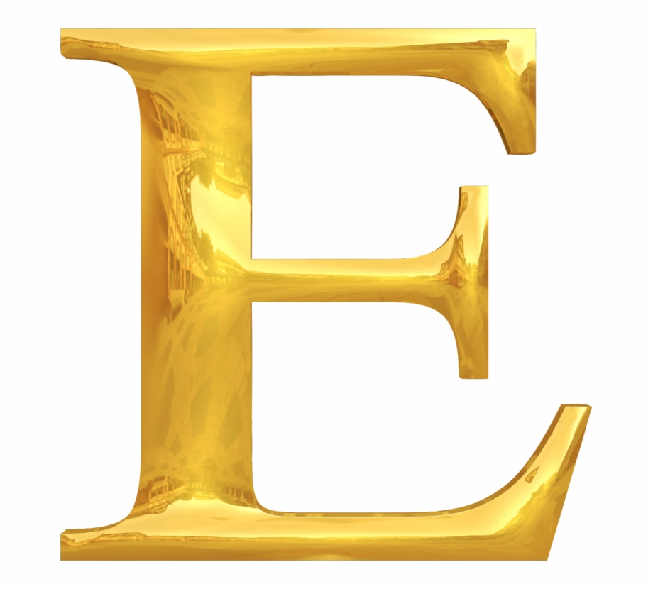 Letter case alphabet lettering. E clipart gold