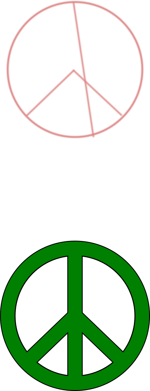 E clipart green. Peace symbol black border