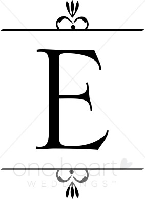 E clipart large. Wedding monogram monograms 