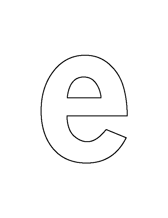 E clipart outline.  collection of lowercase