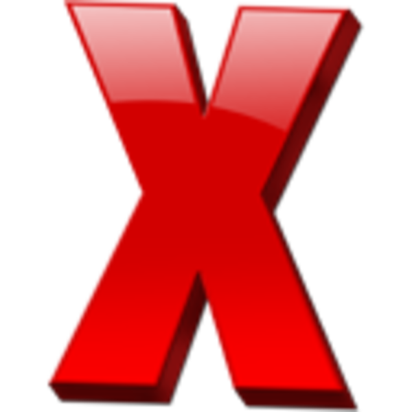 X icon free images. E clipart red letter