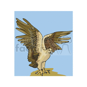 Eagle clipart standing. Golden with outstretched wings