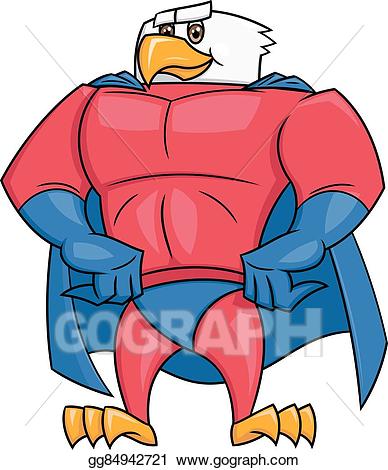 Eagle clipart superhero. Vector posing 