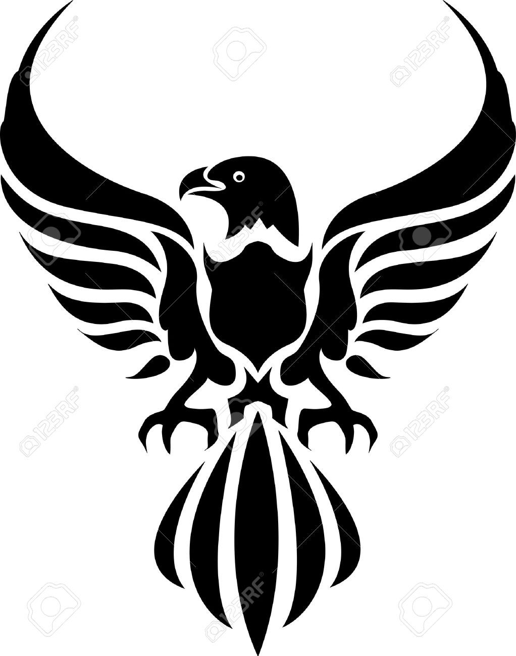 Eagles clipart tattoo. Stock vector hawk tattoos