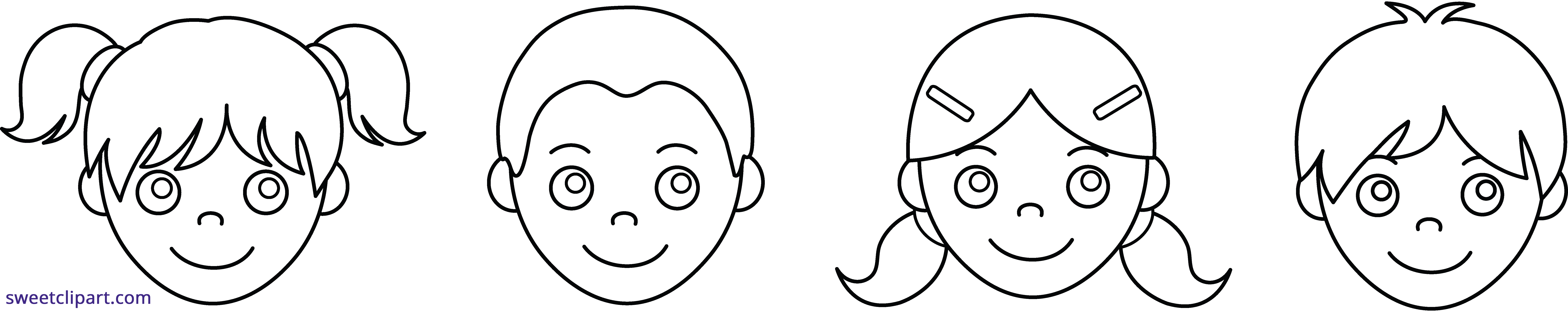 Kids faces outline sweet. Fries clipart face