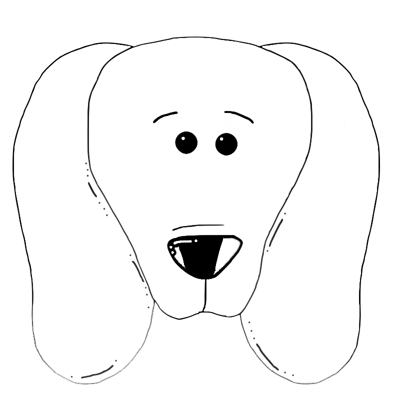 Yak clipart colouring page. Cute dog face coloring