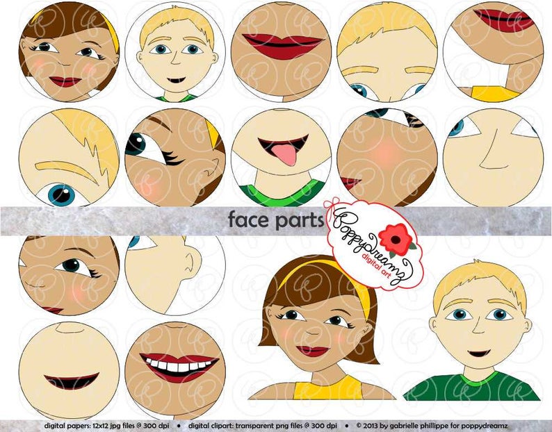 Parts set dpi school. Ear clipart face part