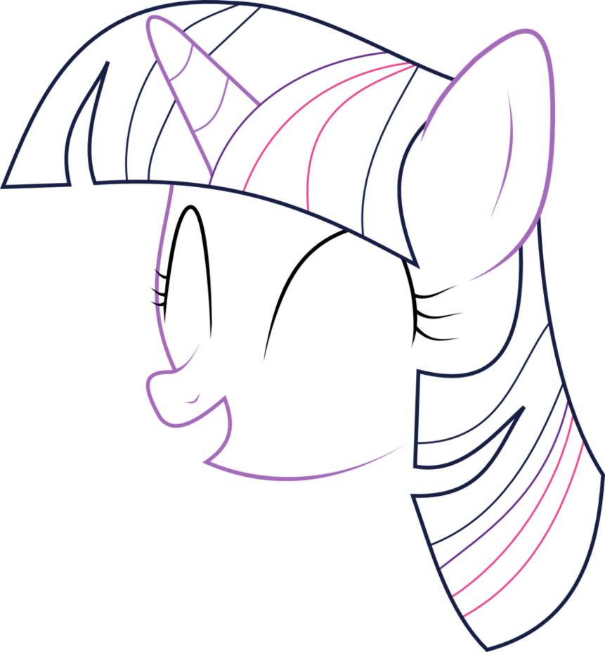 Twilight sparkle outline by. Ears clipart unicorn