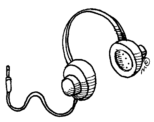 headphones clipart line art