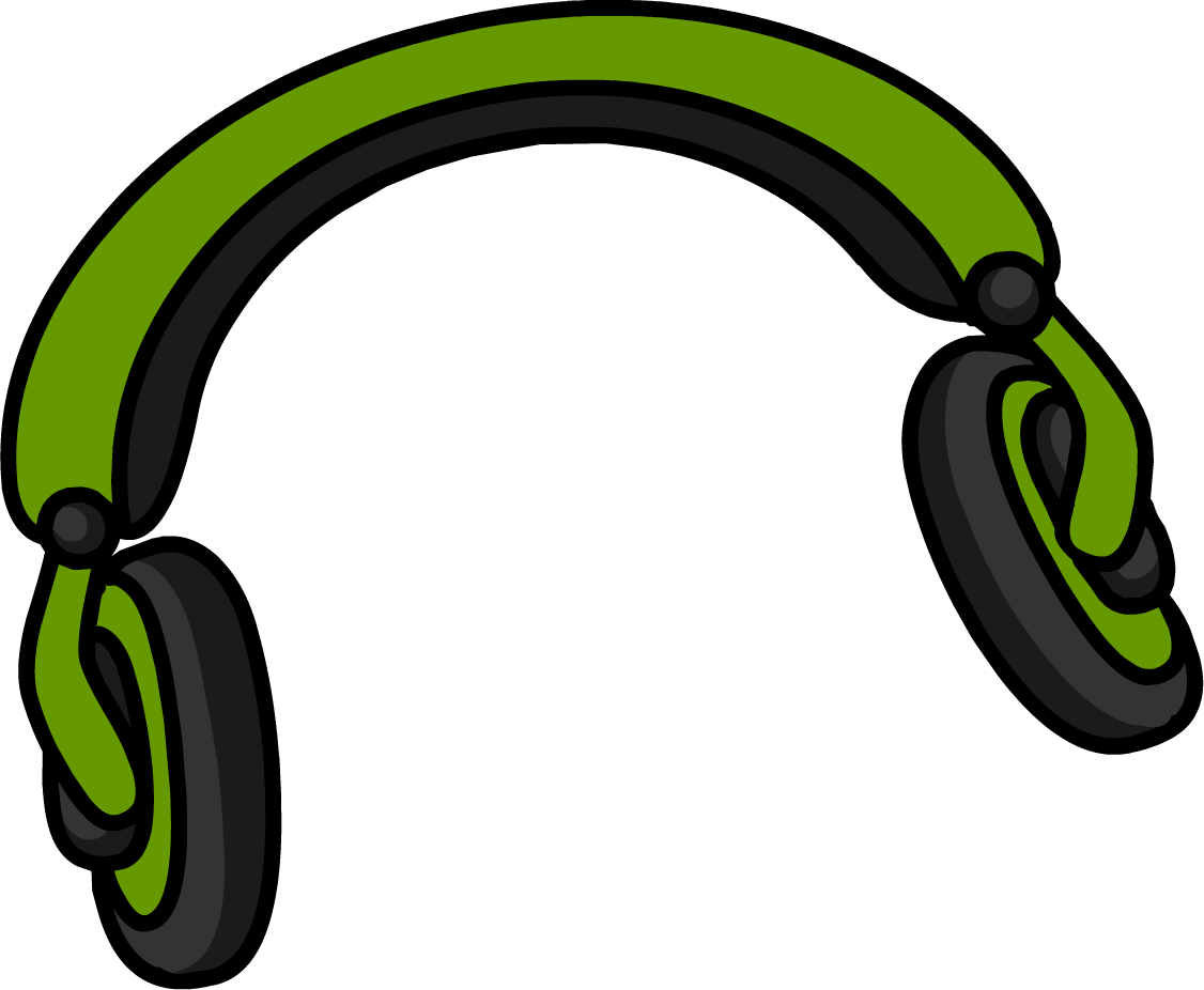 green clipart headphone