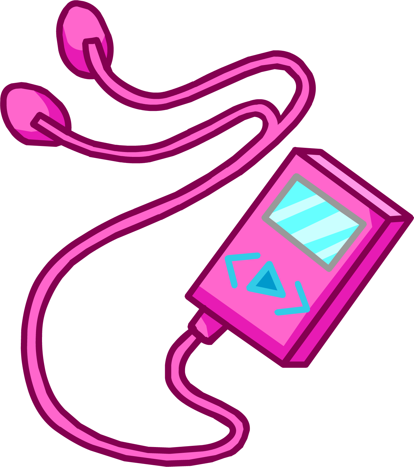 Earbuds clipart mp3. Pink mp club penguin
