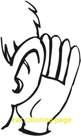 Listening ears page with. Clipart ear coloring