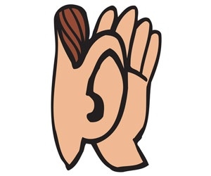 ears clipart hand over