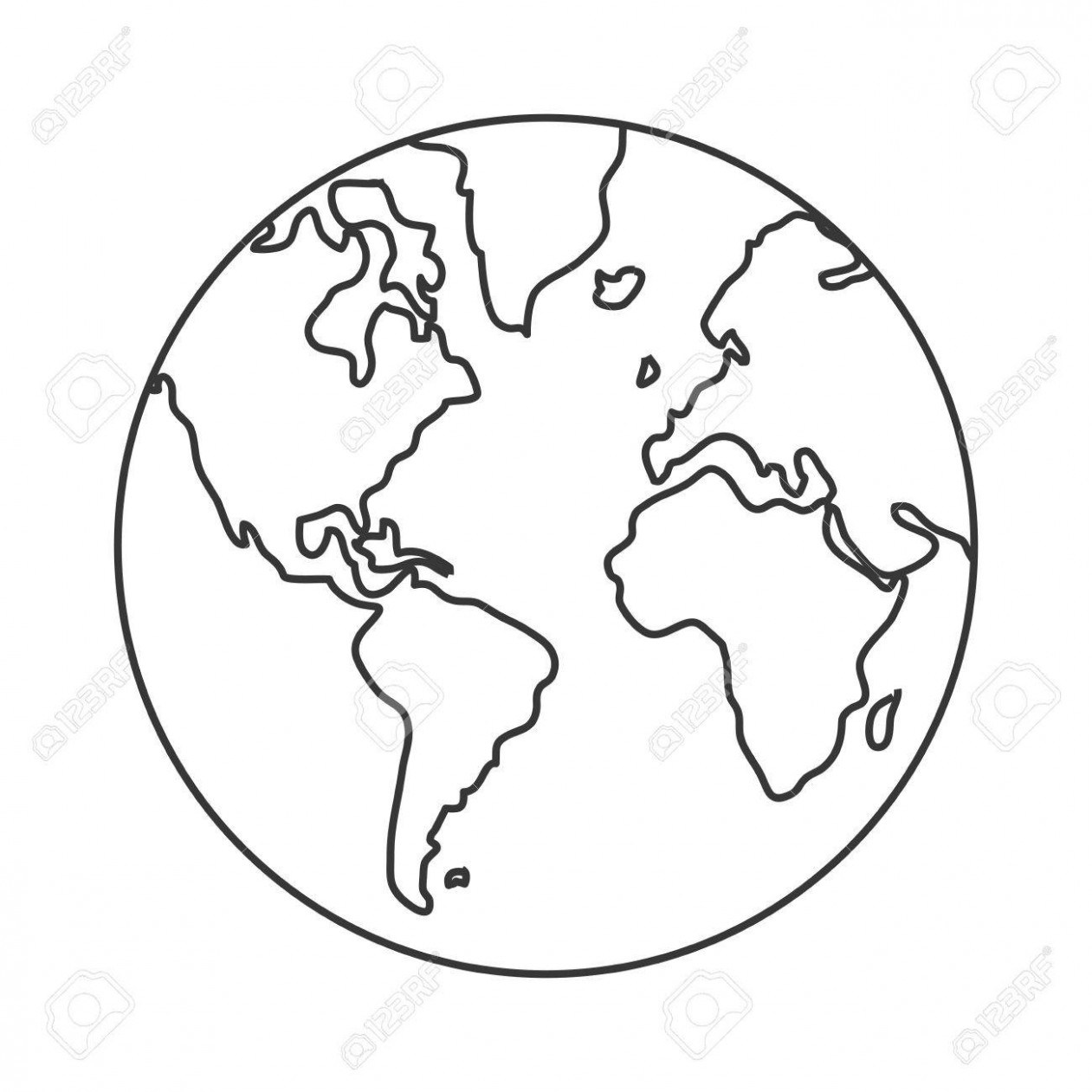 earth clipart line drawing
