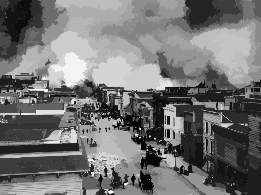 Earthquake clipart city on fire. Cartoon sky transparent 