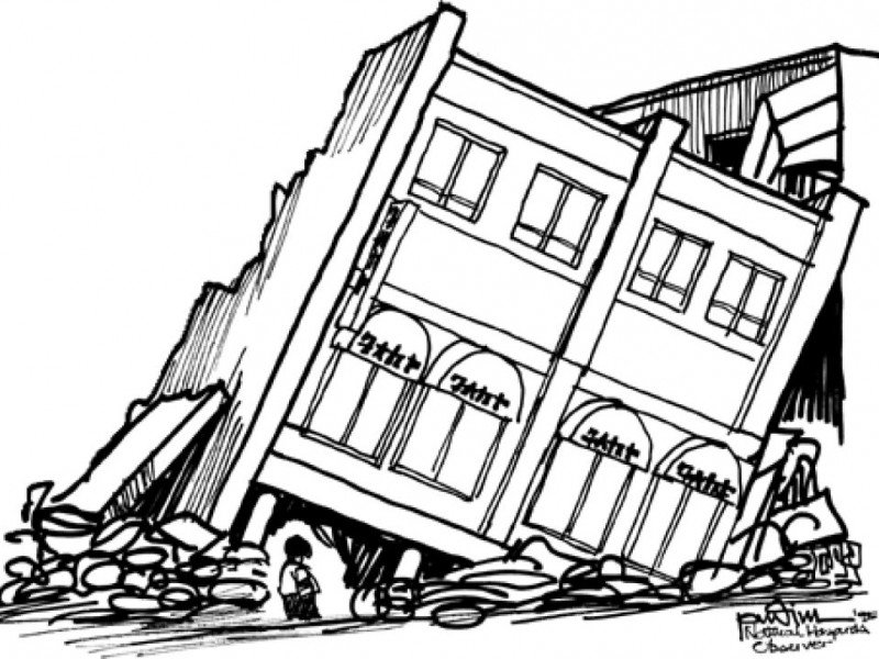 Earthquake Proof Building Diagram Sketch Coloring Page