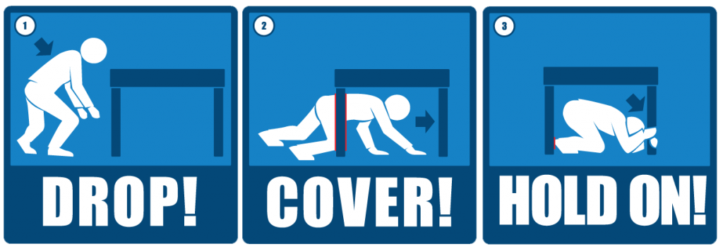 Drop on hour medical. Earthquake clipart duck cover hold