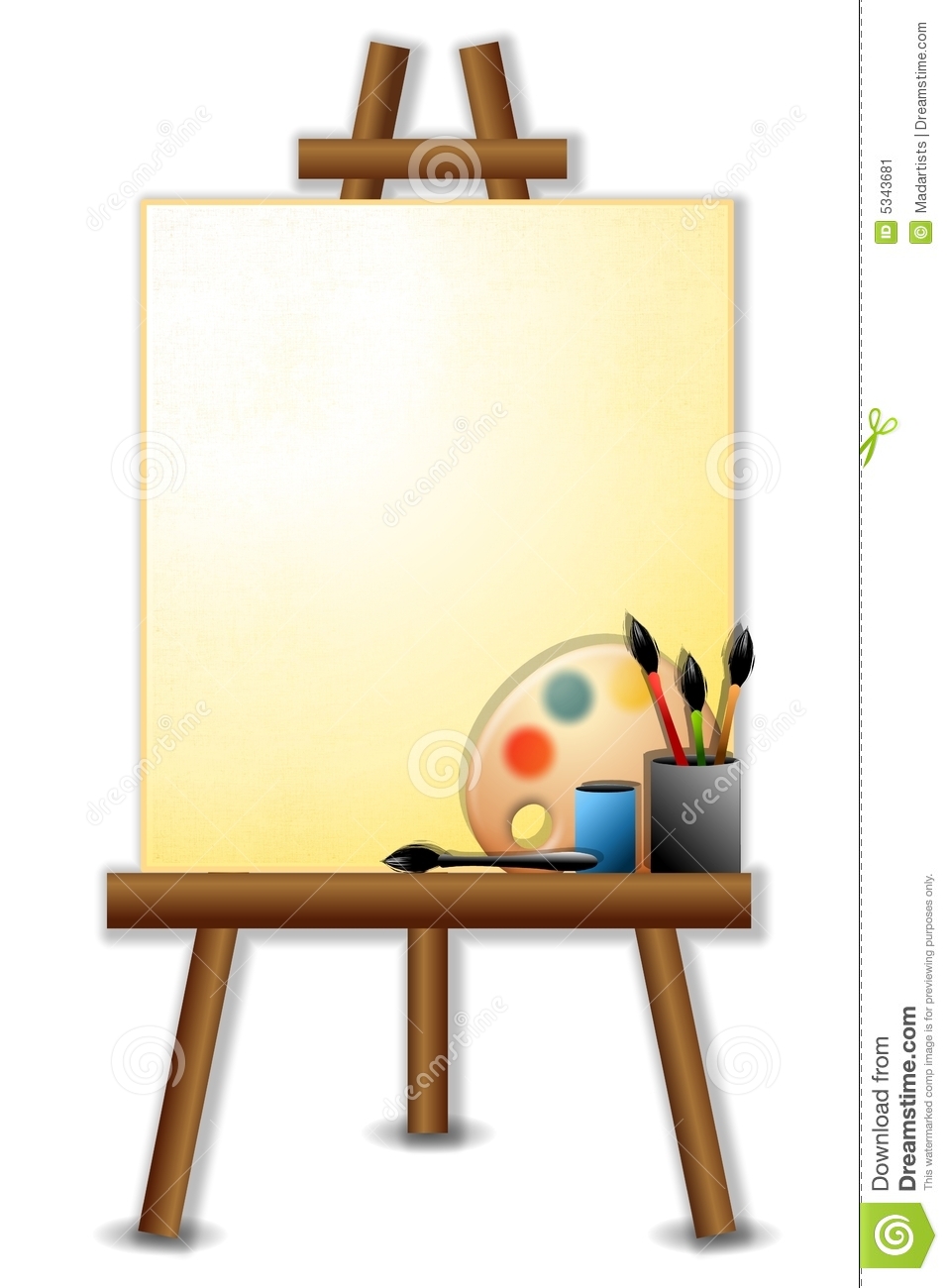 Easel clipart. Canvas with 