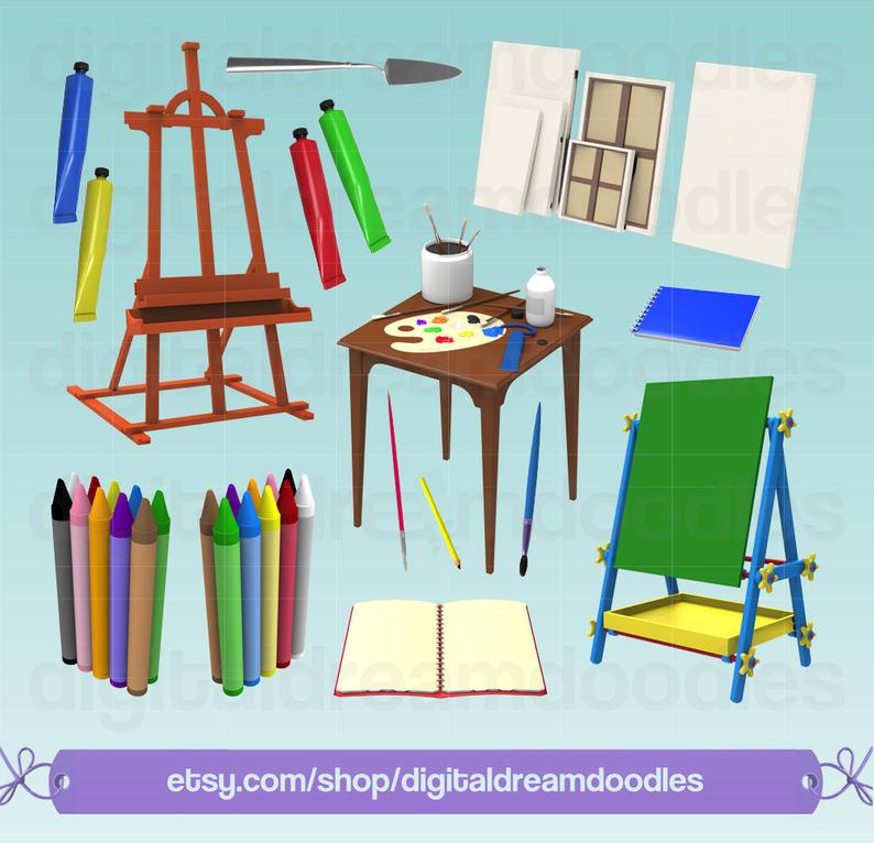 Easel clipart art room. Class school image teacher