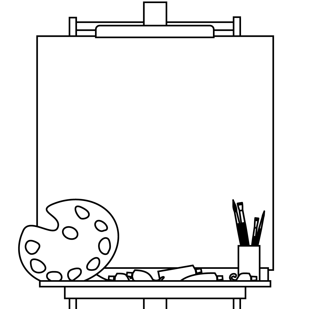  art clipartlook. Easel clipart black and white