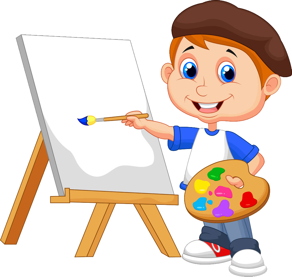 Painter clipart toddler painting. Cartoon royalty free drawing