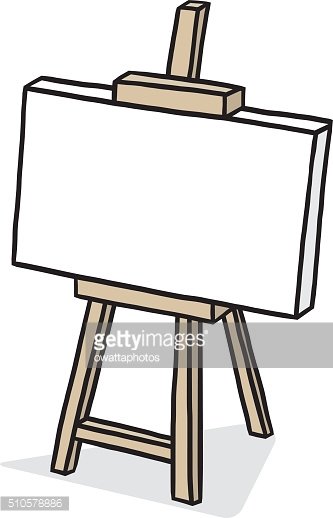 Easel clipart empty canvas. Wooden with blank premium