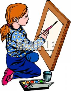 Easel clipart girl painting. Free download best 