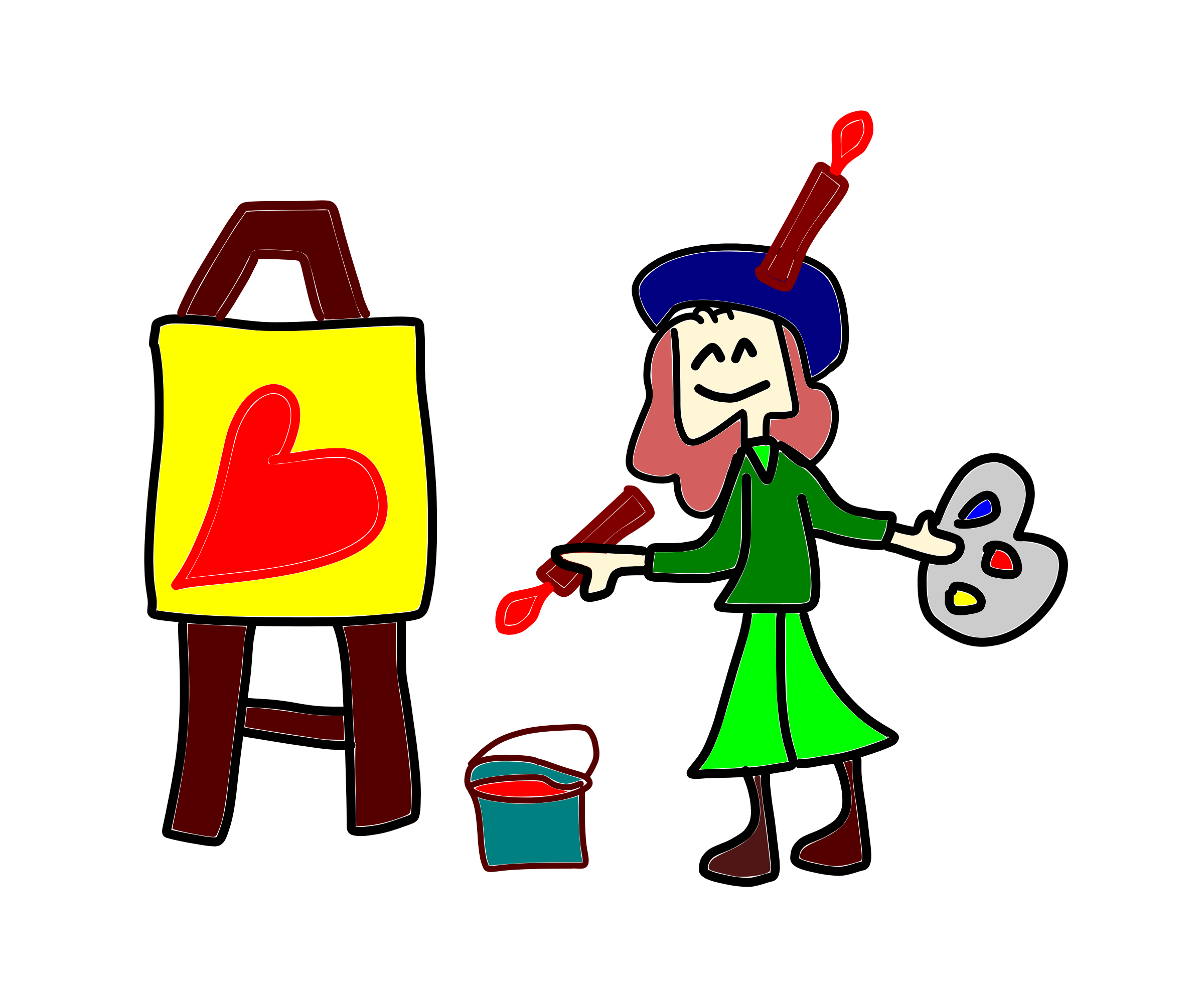 easel clipart person painting