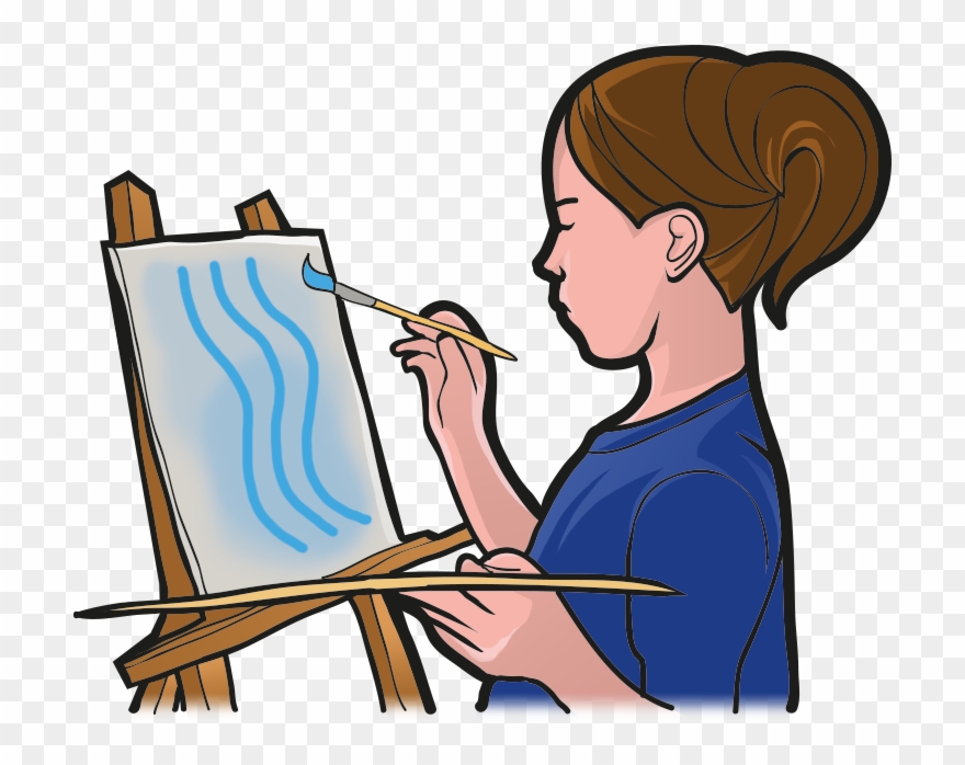 easel clipart person painting