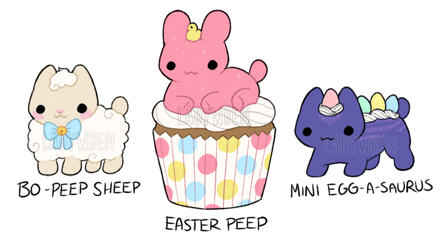 Mallow cats closed by. Easter clipart baking
