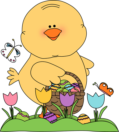 Easter clipart egg hunt. Chick on an clip
