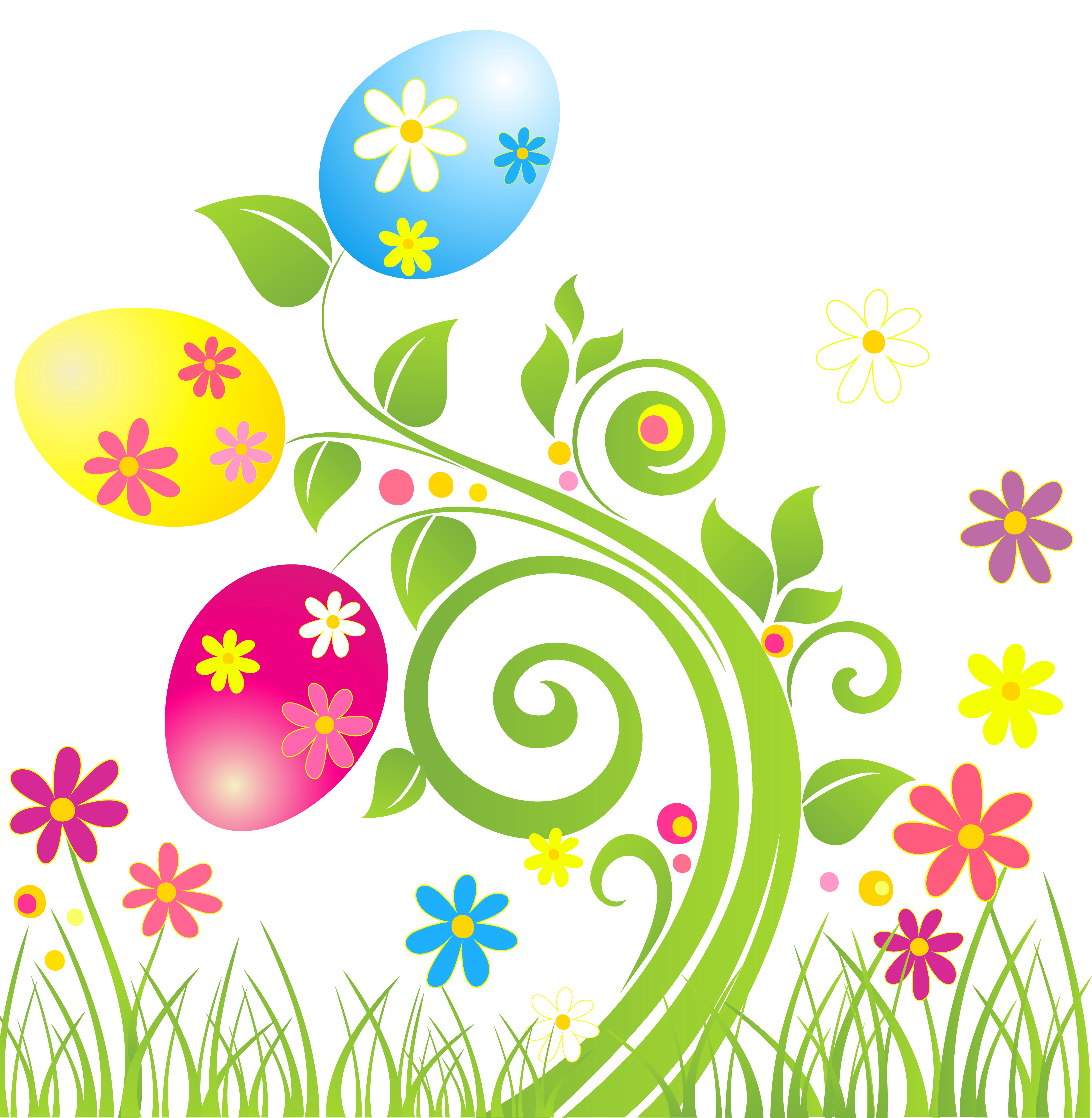 Bunny flower egg clip. Easter clipart floral