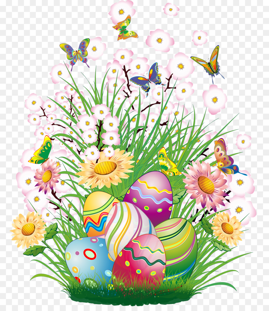 Easter clipart floral. Flower background art 