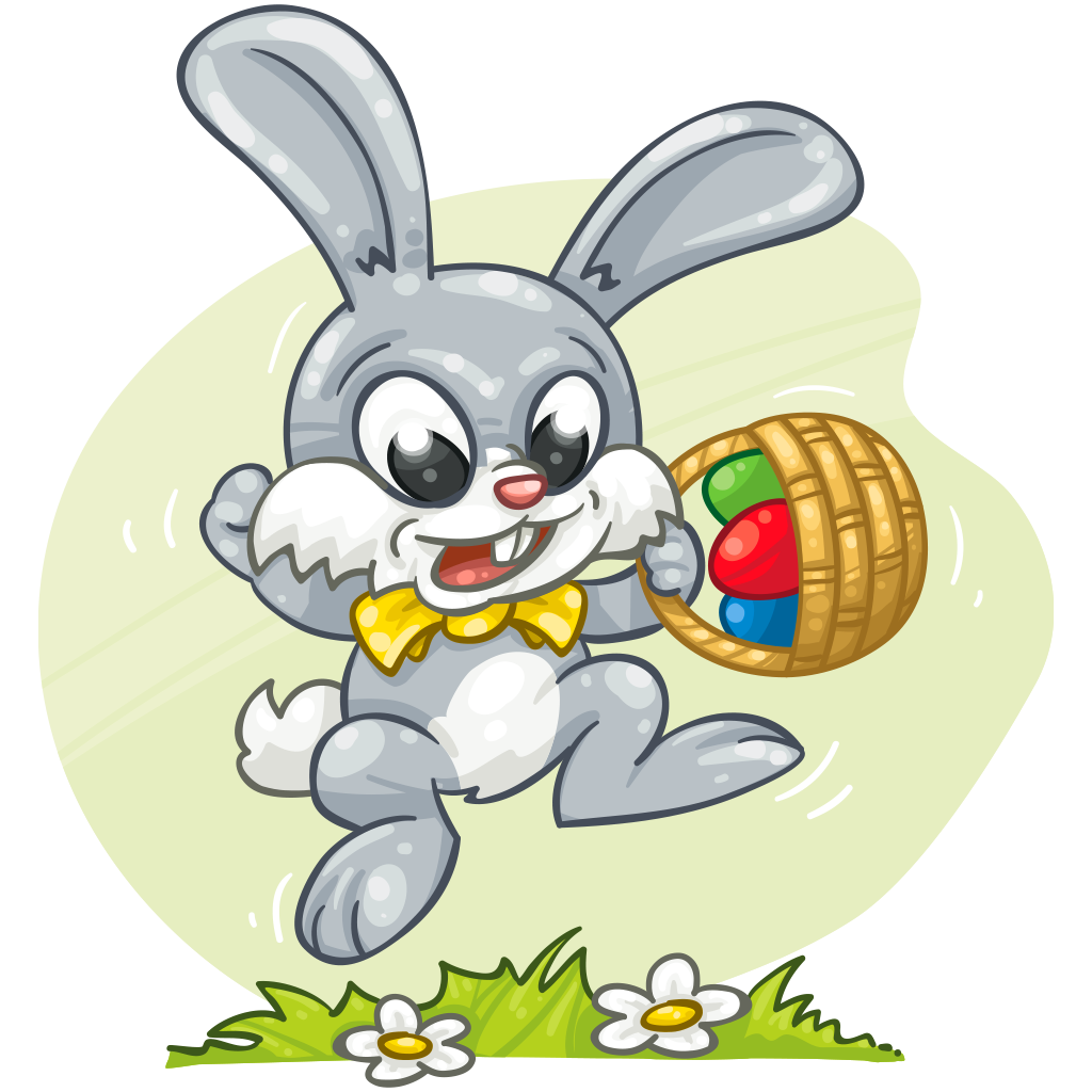 Easter clipart game. Bunny wallabee collecting and