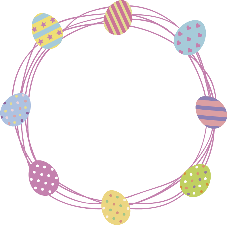 Easter clipart wreath. Printed designs sew down