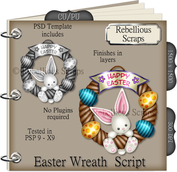 Easter clipart wreath. Script rebellious scraps designer