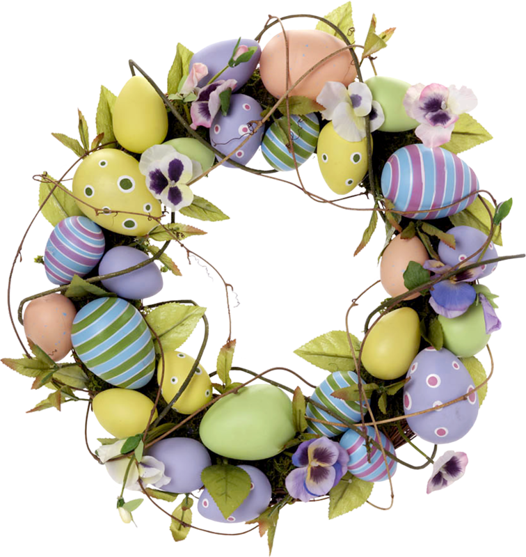 Easter clipart wreath. Eggs png and album