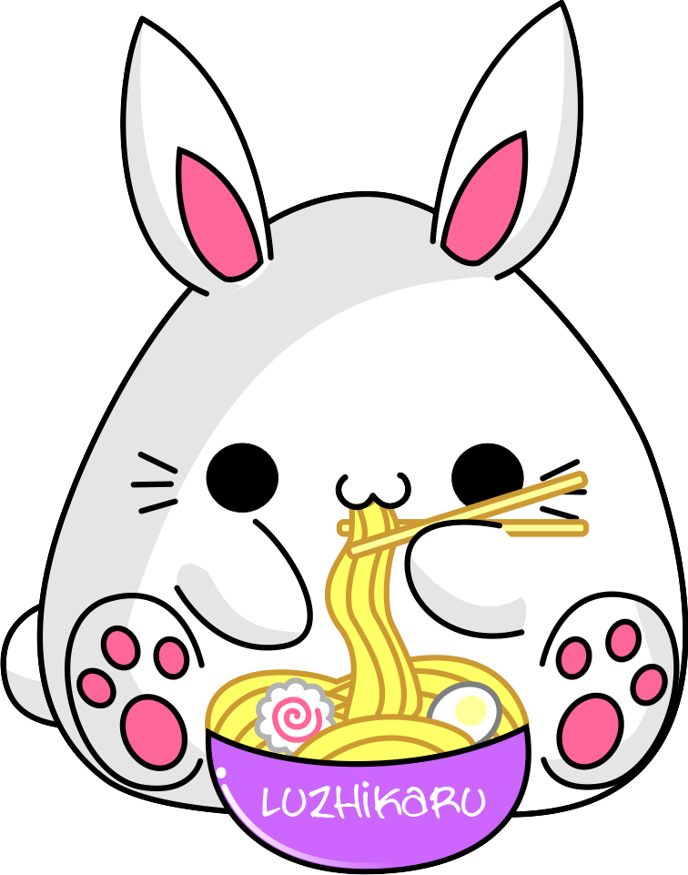 Eat clipart comer. Bunny ramen animation by