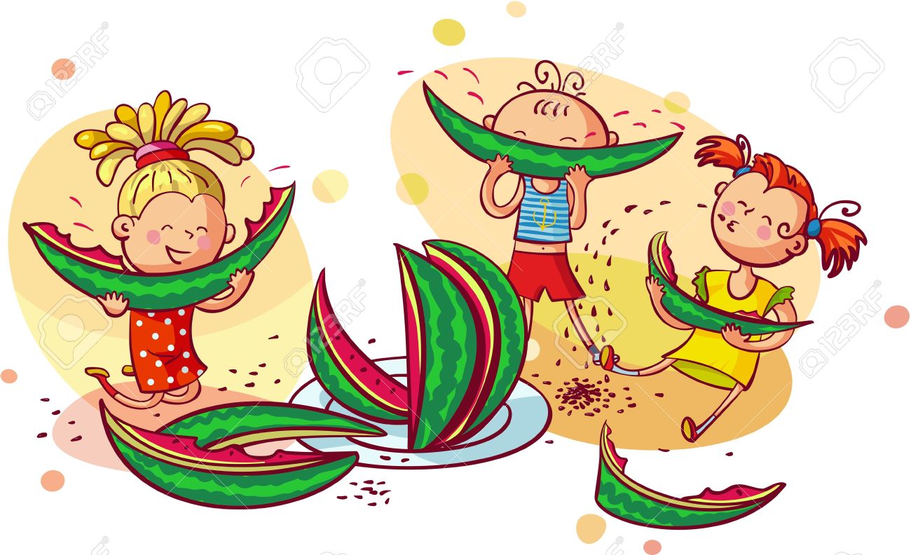 Kids healthy free download. Watermelon clipart watermelon eating contest