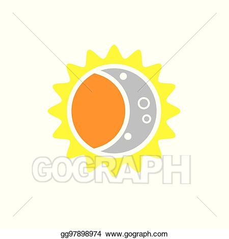 Vector illustration total solar. Eclipse clipart icon