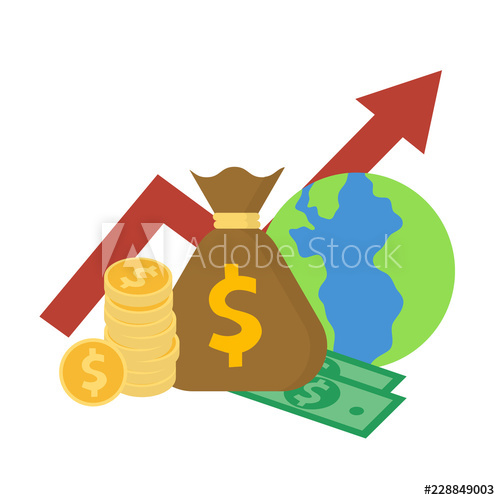 Digital concept global icon. Economy clipart marketing director